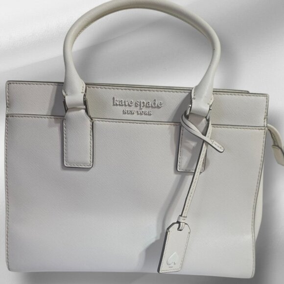 Kate Spade Cameron Medium Satchel White Crossbody Shoulder Bag - Picture 1 of 10